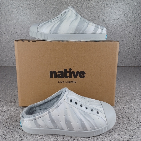 Native Shoes Other - NATIVE Shoes White Gray Marble Kids Toddler Jefferson Slip-On Shoes